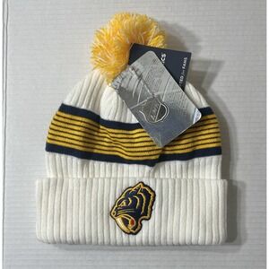 NWT Fanatics Nashville Predators Beanie Hat‎ Men's OS White Yellow NHL Hockey